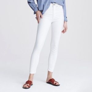 Rag & Bone High Rise Ankle Skinny Jeans - White